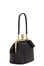 view 4 of 5 Glovetanned Leather Kisslock Frame Bag in Black
