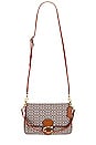 view 1 of 5 Mini Signature Jacquard Tabby Shoulder Bag in Cocoa & Burnished Amber