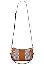 view 1 of 5 Mini Signature Jacquard Swinger Bag in Cocoa & Burnished Amber