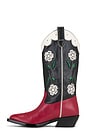 view 5 of 5 Aria Tall Cowboy Boot in Black & Red