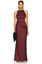 view 1 of 4 Satin Dress in Burgundy