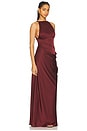 view 2 of 4 Satin Dress in Burgundy