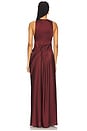 view 4 of 4 Satin Dress in Burgundy