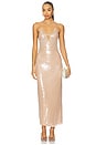 view 1 of 4 Sequin Cut-Out Dress in Nude