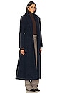 view 2 of 3 Pleated Detailed Coat in Navy Blue