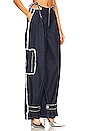 view 2 of 5 Low Waist Pleated Pant in Navy Blue