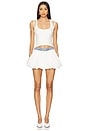 view 5 of 6 Balloon Denim Skirt in White