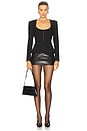 view 5 of 6 Crocodile Print Mini Skirt in Black