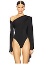 view 2 of 5 Cape Detailed Bodysuit in Black