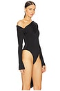 view 3 of 5 Cape Detailed Bodysuit in Black