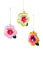 view 1 of 1 Set Of 3 Hibiscus Ornaments in 