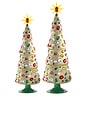 view 1 of 1 DECORACIÓN NAVIDEÑA COLLECTED GEM TREES BRIGHT GOLD SET OF 2 in 