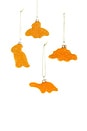 view 1 of 1 JUEGO DE 4 ADORNOS DE PEPITAS DE DINOSAURIO SET OF 4 DINO NUGGET ORNAMENTS in 