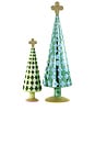 view 1 of 1 DECORATIVE TREE SET DECORATIVE TREE SET  in Green