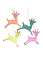 view 1 of 1 Leaping Kitsch Deer Ornament Set Of 4 in 