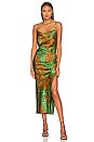 view 1 of 3 Dezeray Slip Maxi Dress in Jungle Green in Jungle Green Leopard