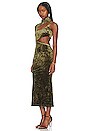 view 3 of 5 Arabella Midi Dress in Olive Green