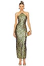 view 1 of 4 Isaura Maxi Dress in Green & Silver