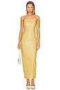 view 1 of 3 Bruna Faux Leather Maxi Dress in Citrine