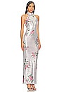 view 2 of 4 Luiza Sequin Maxi Dress in Silver Floral