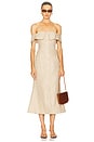 view 1 of 3 Harlow Linen Midi Dress in Flax