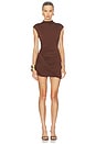 view 1 of 4 Evalda Mini Dress in Chocolate