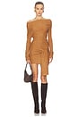 view 1 of 3 Leonie Off The Shoulder Dress in Camel