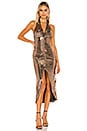 view 1 of 4 VESTIDO MIDI MELANY in Bronze Lame