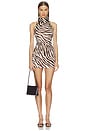 view 1 of 3 VESTIDO SELENA in Ivory Brown Zebra