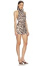 view 2 of 3 VESTIDO SELENA in Ivory Brown Zebra