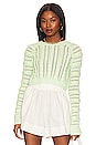 view 1 of 4 Corin Cable Knit Sweater in Pastel Green