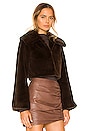 view 2 of 4 Cleobella Cropped Faux Fur Jacket in Chocolate Brown