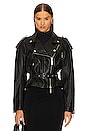 view 1 of 4 Ambrosia Leather Moto Jacket in Black