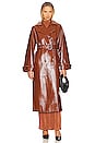 view 1 of 4 Eugenia Faux Patent Trench Coat in Brown