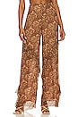 view 1 of 4 Lilia Ruffle Pant in Brown Paisley