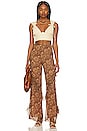 view 4 of 4 Lilia Ruffle Pant in Brown Paisley