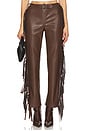 view 1 of 6 Iza Faux Leather Pant in Chocolate Brown
