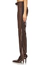 view 3 of 6 Iza Faux Leather Pant in Chocolate Brown