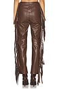 view 4 of 6 Iza Faux Leather Pant in Chocolate Brown