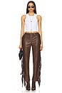 view 5 of 6 Iza Faux Leather Pant in Chocolate Brown