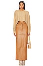 view 4 of 4 Anabella Leather Maxi Skirt in Camel