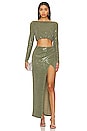 view 4 of 5 Martin Maxi Skirt in Olive Green