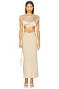 view 5 of 6 Delanie Midi Skirt in Beige