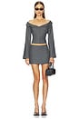 view 5 of 6 Arden Mini Skirt in Charcoal
