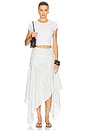 view 5 of 6 Teagan Skirt in Blue And White Stripes