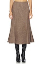 view 1 of 6 Sidonia Midi Skirt in Herringbone Taupe