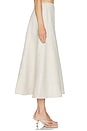view 3 of 6 Malena Linen Midi Skirt in Tan