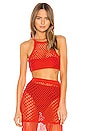 view 1 of 4 TOP CROPPED MAILLE CROCHET IPANEMA in Coral Red