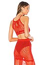 view 3 of 4 TOP CROPPED MAILLE CROCHET IPANEMA in Coral Red