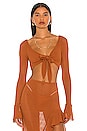 view 1 of 4 SHIRLIE 크롭 탑 in Hazel Brown